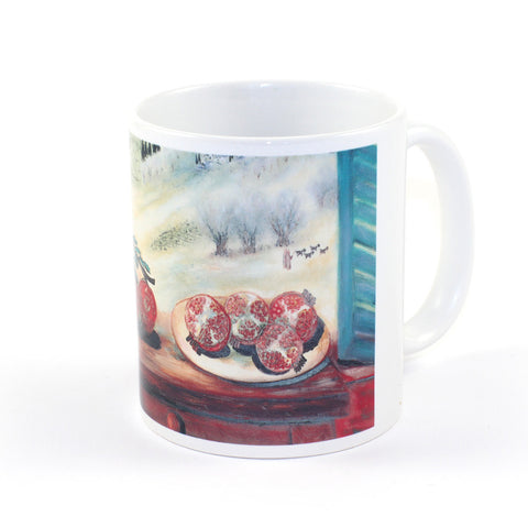 MUG POMEGRANTES ON MY WINDOW - BY REUVEN RUBIN - Ofek Wertman tel aviv souvenirs Gift shop