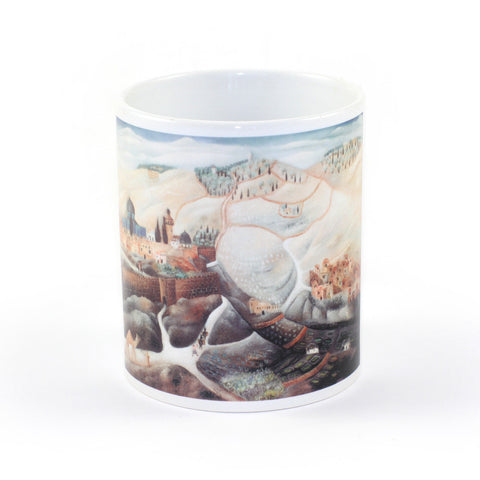 Mug The Old City of Jerusalem - by Reuven Rubin - Ofek Wertman tel aviv souvenirs Gift shop