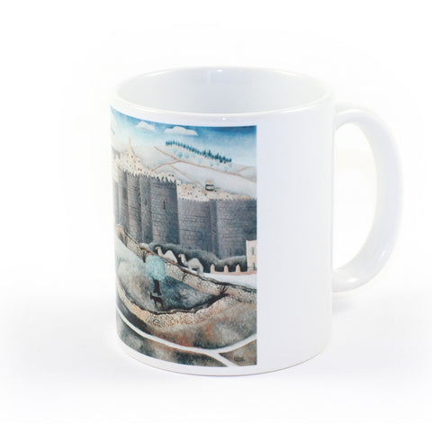 Mug The Walls of Jerusalem - by Reuven Rubin - Ofek Wertman tel aviv souvenirs Gift shop