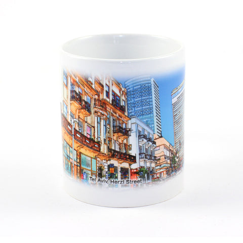 Herzl Street, Tel Aviv Mug 2 - Ofek Wertman tel aviv souvenirs Gift shop