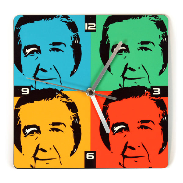 Golda Meir Wooden Wall Clock - Ofek Wertman tel aviv souvenirs Gift shop